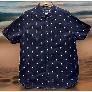 Denim & Flower Ricky Singh Men's Shirt Short Sleeve Button Up Palm Trees XL